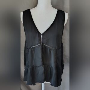 Whimsigoth Fairy Goth Sheer Babydoll Top Women's Size M Gothic Cut Out Flowy